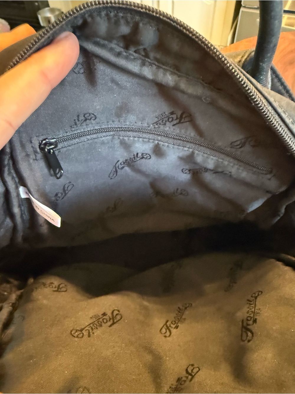 Vintage Mini Fossil Backpack Black Y2K Leather - Picture 5 of 12